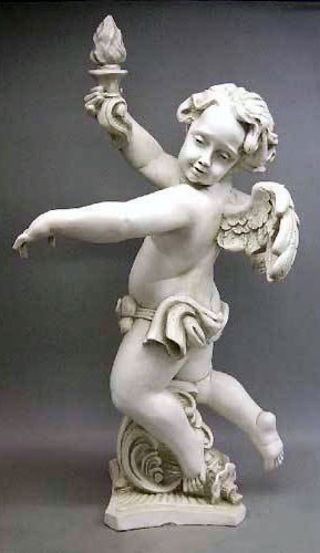 Rococo Angel Torch - Left 43" Statue